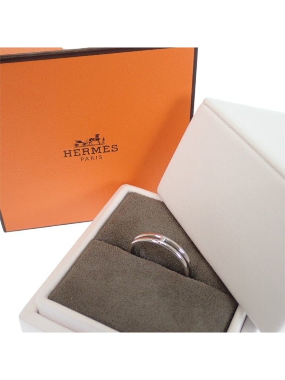 Hermes Arianne Actual Ring 18k White Gold 59 Wedding Marriage Genus
